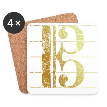 Alto Clef Ancient Gold - Coasters (set of 4) - white - Front