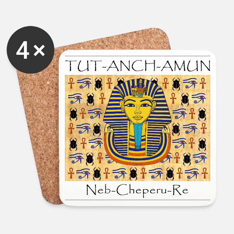 Tutanchamun I Papyrus I Hieroglyphen - Untersetzer (4er-Set) - Weiß