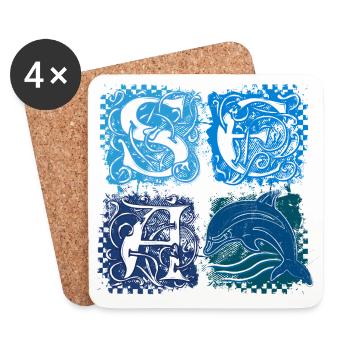 Squares (SEA) - Coasters (set of 4) - white - Front