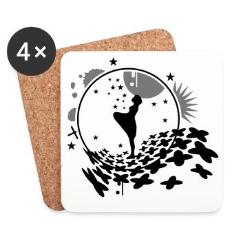 The Sterntal girls with stars - Coasters (set of 4) - white - Front