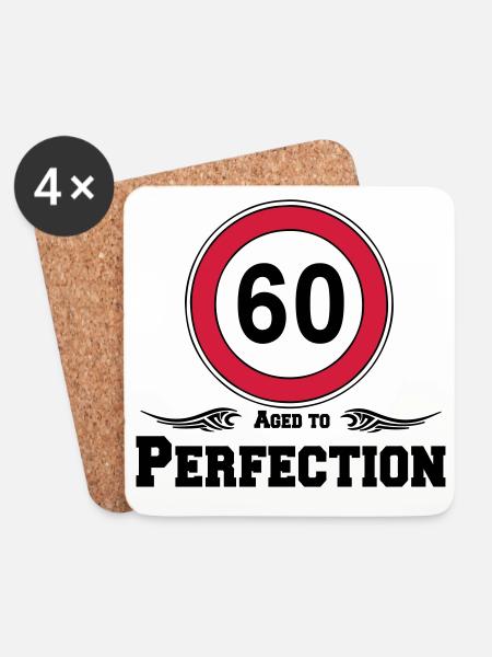 60.Geburtstag , 60 Jahre Aged to Perfection (25) - Untersetzer (4er-Set) - Weiß