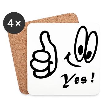 Number One , Yes, Comic - Coasters (set of 4) - white - Front
