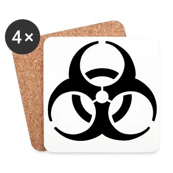 Biogefahr - Biologische Gefahr Symbol -Biohazard - Untersetzer (4er-Set) - Weiß - Vorne