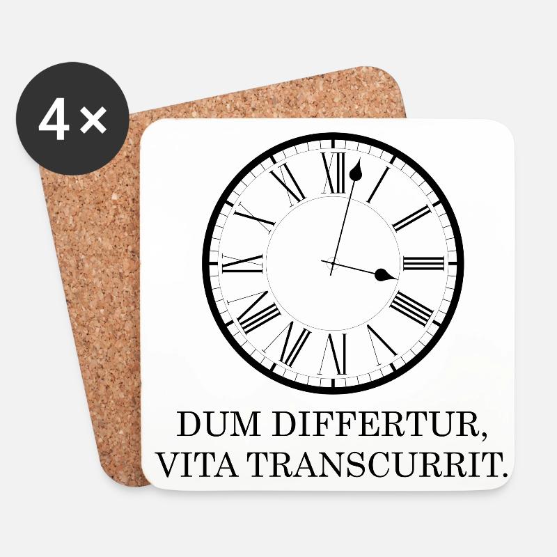 während man es aufschiebt latein schwarz - Untersetzer (4er-Set) - Weiß