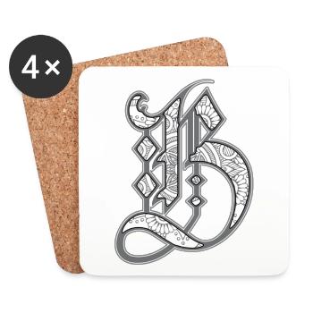 letter b - Untersetzer (4er-Set) - Weiß - Vorne