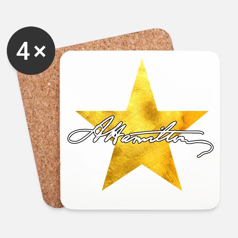 Hamilton Gold Star - Untersetzer (4er-Set) - Weiß