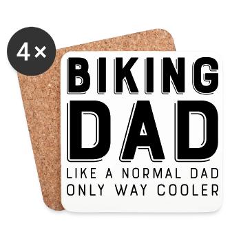 Papa vélo - Dessous de verre (lot de 4) - blanc - Devant