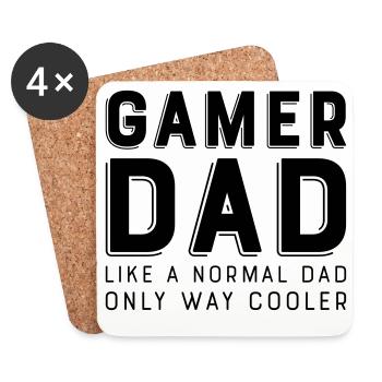 Gamer dad - Coasters (set of 4) - white - Front