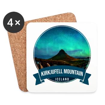 Kirkjufell Aurora Iceland - Untersetzer (4er-Set) - Weiß - Vorne