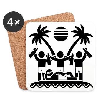Party Holiday Symbol Summer - Coasters (set of 4) - white - Front
