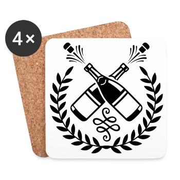 Wreath bottle - Coasters (set of 4) - white - Front