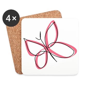 Schmetterling - Untersetzer (4er-Set) - Weiß - Vorne