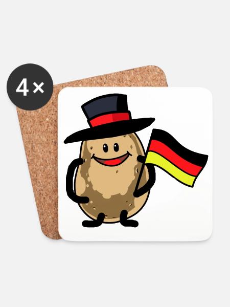 Deutsche Kartoffel Knolle Kartoffeln Gemüse Bio - Untersetzer (4er-Set) - Weiß
