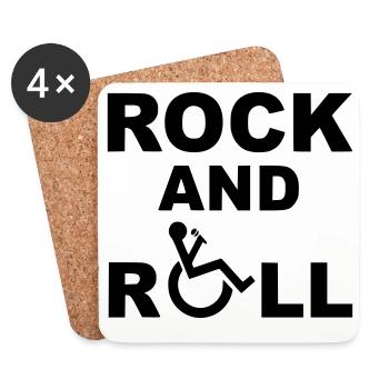 Rock and roll, musicien en fauteuil roulant, musique * - Dessous de verre (lot de 4) - blanc - Devant