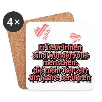 Friseurinnen sind wundervolle Menschen, die mehr.. - Untersetzer (4er-Set) - Weiß - Vorne