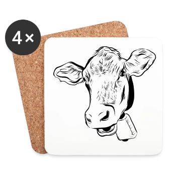 Cow cows - Coasters (set of 4) - white - Front