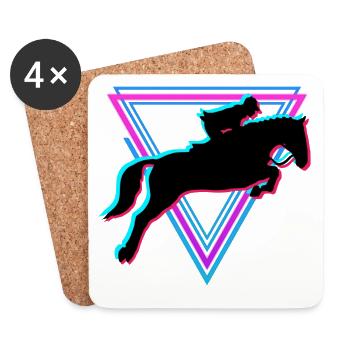 équitation - Dessous de verre (lot de 4) - blanc - Devant