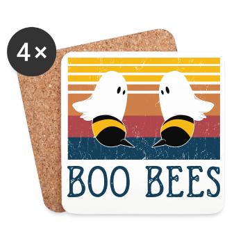 Boo Bees Geisterbienen Lustig Design - Untersetzer (4er-Set) - Weiß - Vorne