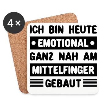 Ich bin emotional ganz nah am Mittelfinger gebaut - Untersetzer (4er-Set) - Weiß - Vorne