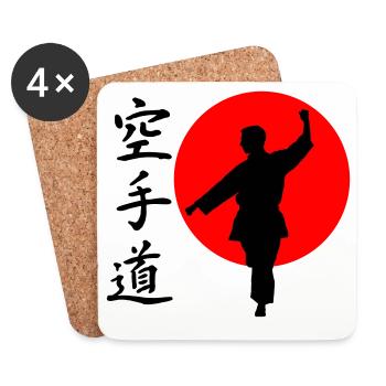 Karate Gangaku with lettering - Coasters (set of 4) - white - Front