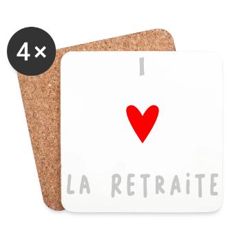 retirement. HAPPY RETIREMENT. HAPPY RETIREMENT. I LOVE - Coasters (set of 4) - white - Front