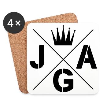 jga krone junggesellenabschied - Untersetzer (4er-Set) - Weiß - Vorne