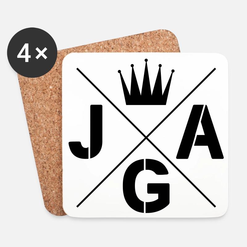 jga krone junggesellenabschied - Untersetzer (4er-Set) - Weiß
