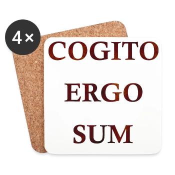 Cogito Ergo Sum - Dessous de verre (lot de 4) - blanc - Devant