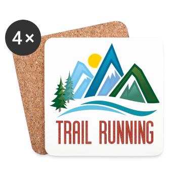 Trailrunning - Untersetzer (4er-Set) - Weiß - Vorne