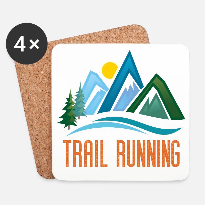 Trail Running - Dessous de verre (lot de 4) - blanc