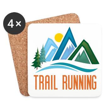 Trailrunning - Untersetzer (4er-Set) - Weiß - Vorne