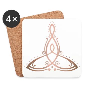 Celtic Motherhood Symbol Mother with Child - Coasters (set of 4) - white - Front