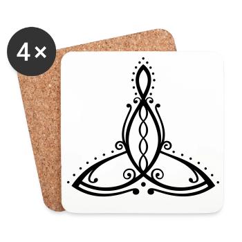 Celtic Motherhood Symbol Mother with four children - Coasters (set of 4) - white - Front