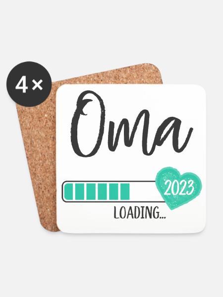 Oma Loading 2023 Herz Junge Werdende Großmutter - Untersetzer (4er-Set) - Weiß