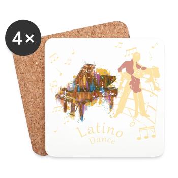 Danseuse latino - Dessous de verre (lot de 4) - blanc - Devant