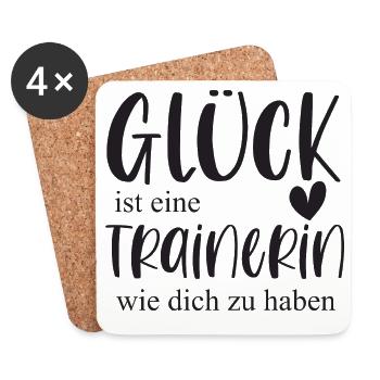 Trainerin Bedanken Geschenk Glück Abschied - Untersetzer (4er-Set) - Weiß - Vorne