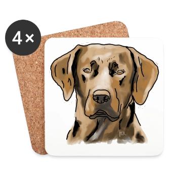 Labrador - Dessous de verre (lot de 4) - blanc - Devant