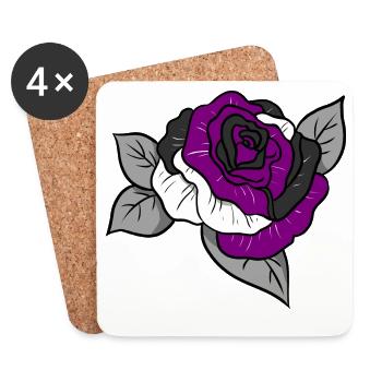 Ace Pride Rose - Coasters (set of 4) - white - Front