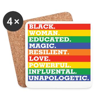 Motivational rainbow color combination - Coasters (set of 4) - white - Front