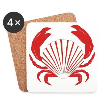 Red Crab - Coasters (set of 4) - white - Front