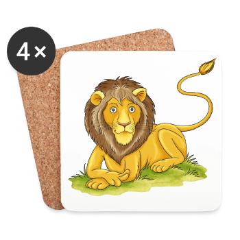 lion occasionnel - Dessous de verre (lot de 4) - blanc - Devant