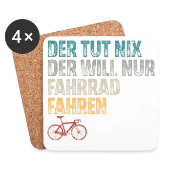 Fahrrad Fahrradfahren Retro Vintage - Untersetzer (4er-Set) - Weiß - Vorne