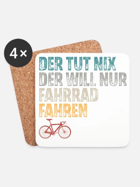 Fahrrad Fahrradfahren Retro Vintage - Untersetzer (4er-Set) - Weiß