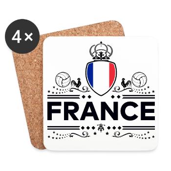 FRANCE - Dessous de verre (lot de 4) - blanc - Devant