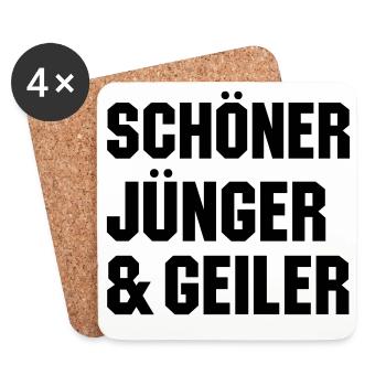 Schöner jünger geiler - Untersetzer (4er-Set) - Weiß - Vorne