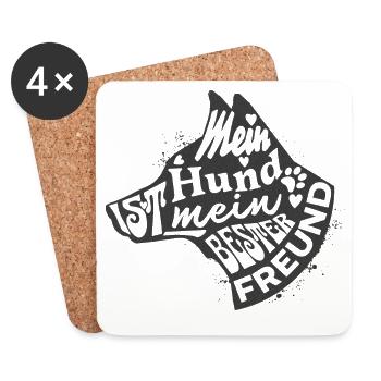 Hund Spruch Bester Freund Hundeliebe - Untersetzer (4er-Set) - Weiß - Vorne
