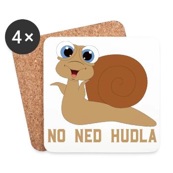 No ned Hudla Schwäbisch Schwaben Schnecke - Untersetzer (4er-Set) - Weiß - Vorne