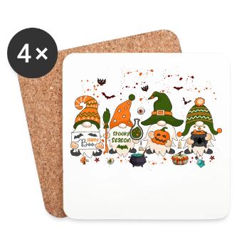 Tis the Season, Halloween Gnomes, Thanksgiving Gif - Coasters (set of 4) - white - Front