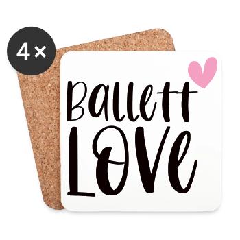 Ballet Love Ballerina Ballet Dancer Cadeau - Dessous de verre (lot de 4) - blanc - Devant
