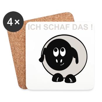 Ich schaff das Schaf Motiv - Untersetzer (4er-Set) - Weiß - Vorne